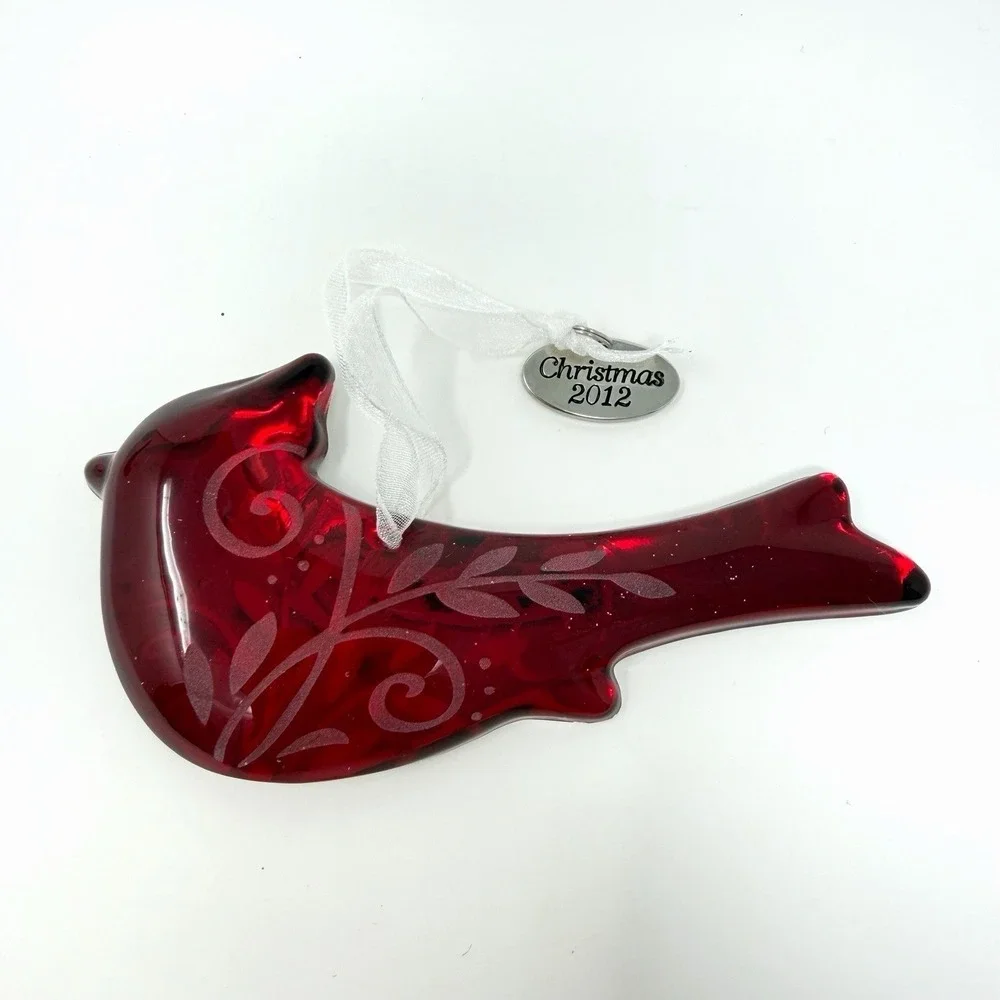 Hallmark Keepsake Cardinal Red Glass Bird Ornament  2012 MIB